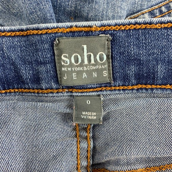 SOHO 0 Denim Jean Shorts Mini Short Cuffed XS - Picture 3 of 4